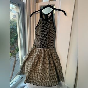 Parker NY gold and black mini dress